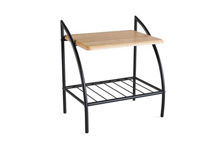 Sängbord Lathan 54 cm med Förvaring Hylla - Svart/Natur - Möbler - Bord & matgrupp - Avlastningsbord & sidobord - Sängbord & nattduksbord