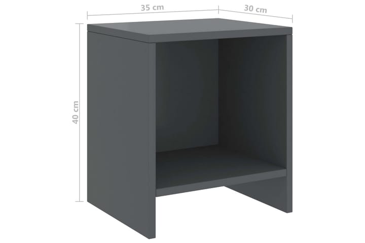 Sängbord mörkgrå 35x30x40 cm massiv furu - Grå - Möbler - Bord & matgrupp - Avlastningsbord & sidobord - Sängbord & nattduksbord