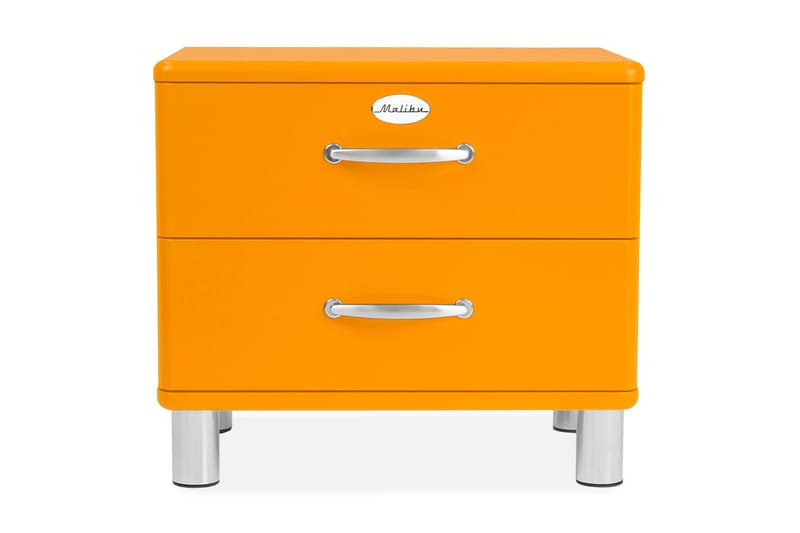 Sängbord Malibu 60 cm med Förvaring 2 Lådor Orange/Krom - Tenzo - Möbler - Bord & matgrupp - Avlastningsbord & sidobord - Sängbord & nattduksbord