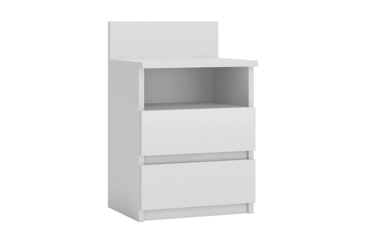 Sängbord Malvera 40 cm med Förvaring 2 Lådor - Matt Vit - Möbler - Bord & matgrupp - Avlastningsbord & sidobord - Sängbord & nattduksbord