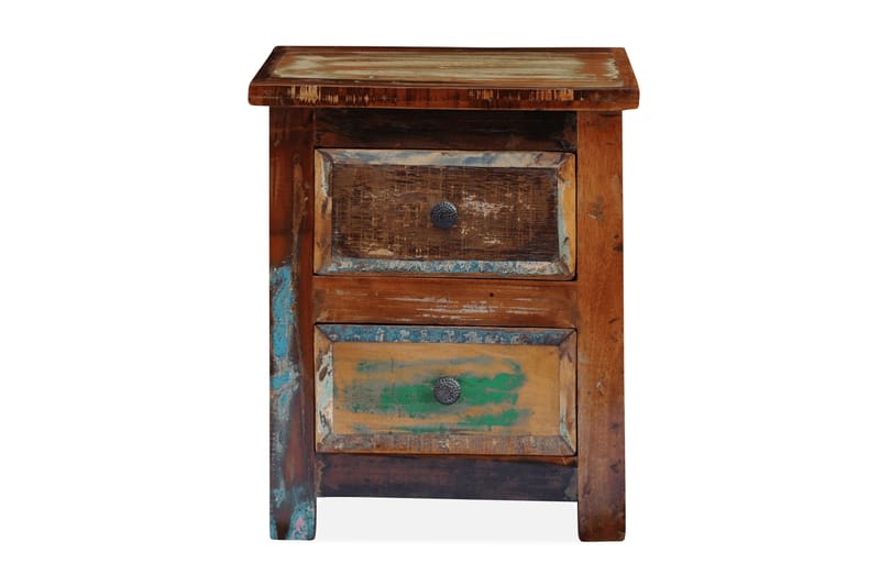 Sängbord med 2 lådor massivt återvunnet trä - Brun - Möbler - Bord & matgrupp - Avlastningsbord & sidobord - Sängbord & nattduksbord