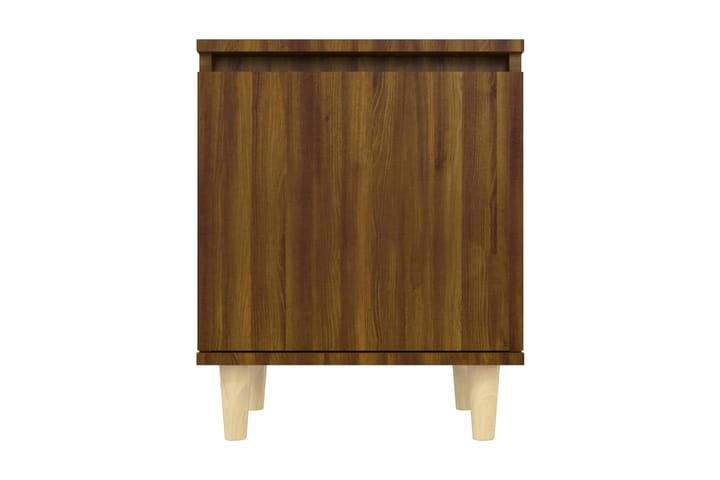 Sängbord med ben i massivt trä 2 st brun ek 40x30x50 cm - Brun - Möbler - Bord & matgrupp - Avlastningsbord & sidobord - Sängbord & nattduksbord