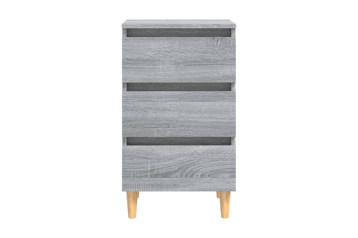 Sängbord med ben i massivt trä 2 st grå sonoma 40x35x69 cm - Grå - Möbler - Bord & matgrupp - Avlastningsbord & sidobord - Sängbord & nattduksbord