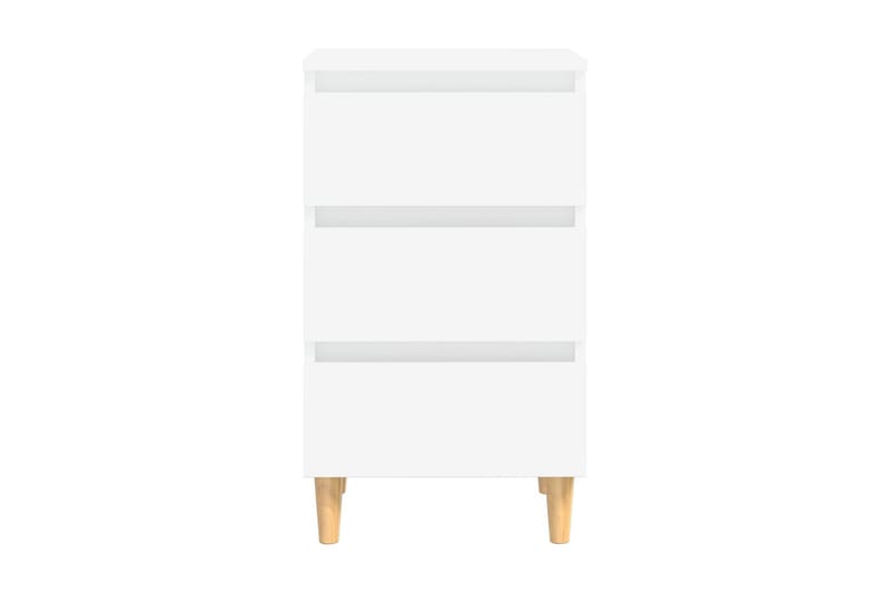 Sängbord med ben i massivt trä 2 st vit 40x30x69 cm - Vit - Möbler - Bord & matgrupp - Avlastningsbord & sidobord