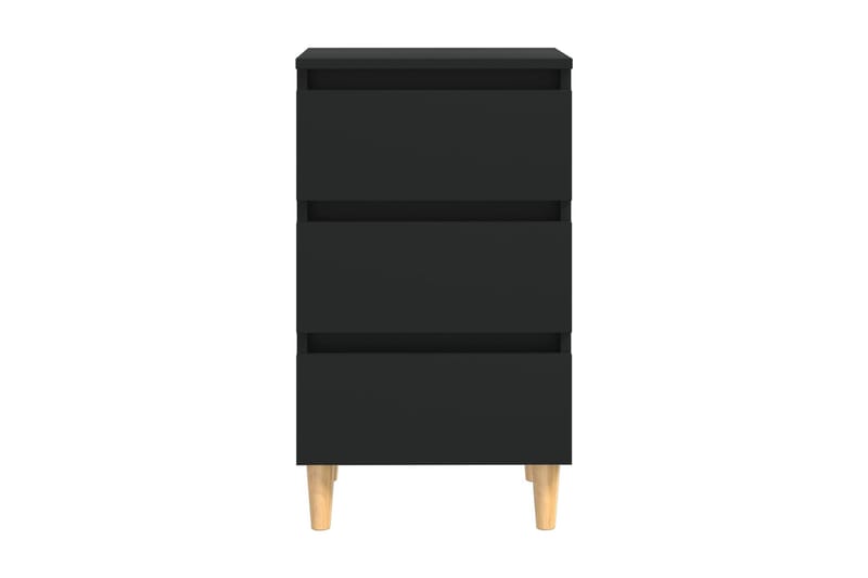 Sängbord med ben i massivt trä svart 40x35x69 cm - Svart - Möbler - Bord & matgrupp - Avlastningsbord & sidobord - Sängbord & nattduksbord