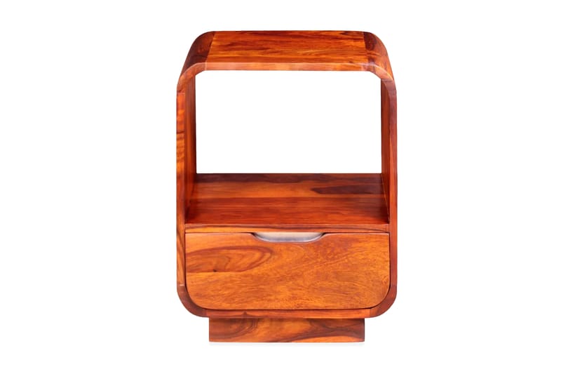 Sängbord med låda i massivt sheshamträ 40x30x50 cm - Brun - Möbler - Bord & matgrupp - Avlastningsbord & sidobord - Sängbord & nattduksbord