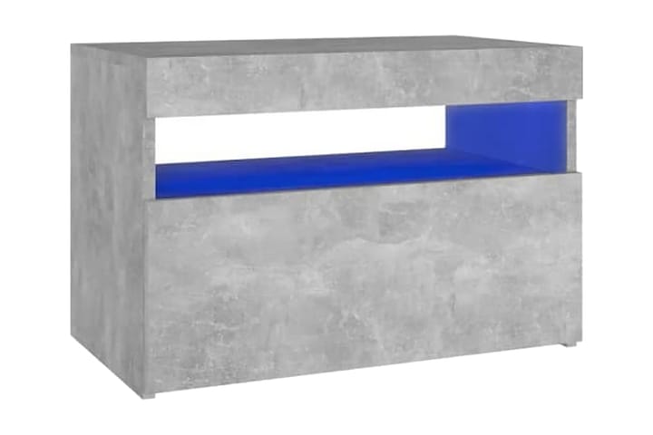 Sängbord med LED-belysning 2 st betonggrå 60x35x40 cm - Grå - Möbler - Bord & matgrupp - Avlastningsbord & sidobord - Sängbord & nattduksbord