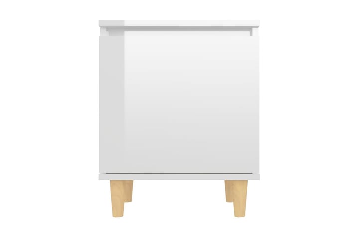 Sängbord med massiva ben 2 st vit högglans 40x30x50 cm - Vit - Möbler - Bord & matgrupp - Avlastningsbord & sidobord - Sängbord & nattduksbord
