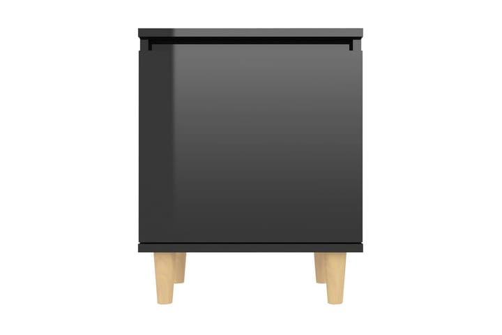 Sängbord med massiva ben svart högglans 40x30x50 cm - Svart - Möbler - Bord & matgrupp - Avlastningsbord & sidobord - Sängbord & nattduksbord
