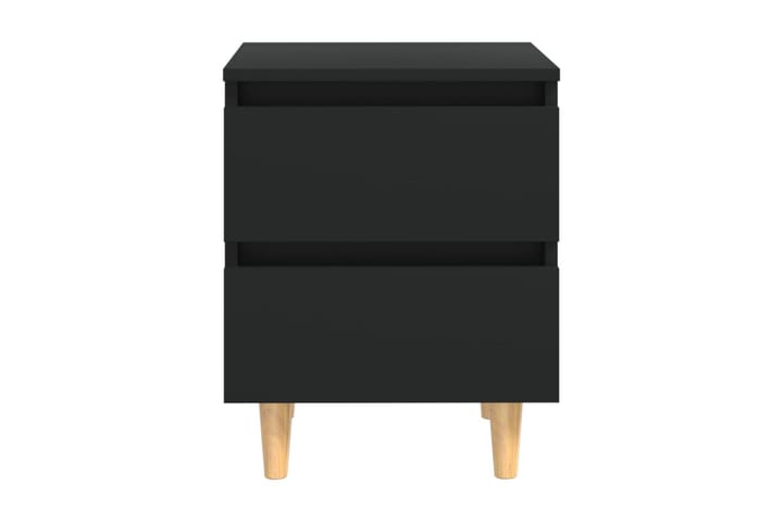 Sängbord med massiva furuben 2 st svart 40x35x50 cm - Svart - Möbler - Bord & matgrupp - Avlastningsbord & sidobord - Sängbord & nattduksbord