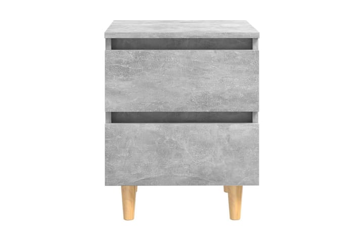 Sängbord med massiva furuben betonggrå 40x35x50 cm - Grå - Möbler - Bord & matgrupp - Avlastningsbord & sidobord - Sängbord & nattduksbord