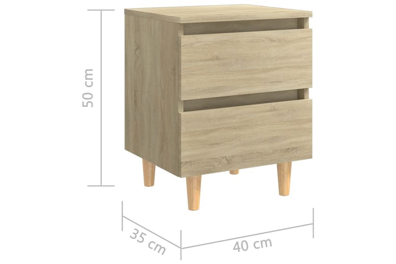 Sängbord med massiva furuben sonoma-ek 40x35x50 cm - Brun - Möbler - Bord & matgrupp - Avlastningsbord & sidobord - Sängbord & nattduksbord