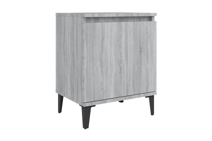 Sängbord med metallben 2 st grå sonoma 40x30x50 cm - Grå - Möbler - Bord & matgrupp - Avlastningsbord & sidobord - Sängbord & nattduksbord