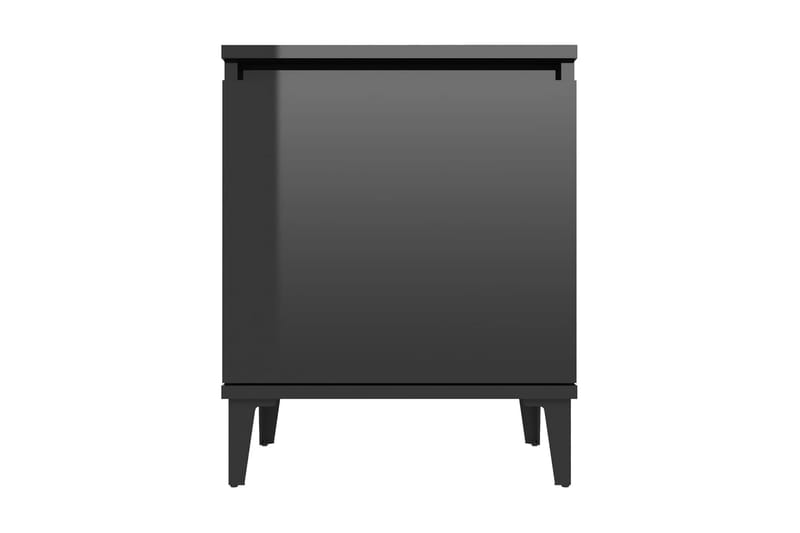 Sängbord med metallben 2 st svart högglans 40x30x50 cm - Svart - Möbler - Bord & matgrupp - Avlastningsbord & sidobord - Sängbord & nattduksbord