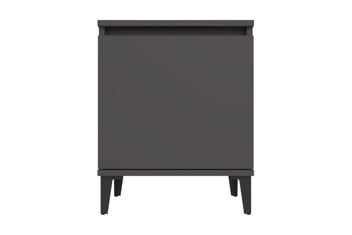 Sängbord med metallben grå 40x30x50 cm - Grå - Förvaring - Klädförvaring - Tvättkorg