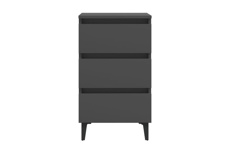 Sängbord med metallben grå 40x35x69 cm - Grå - Möbler - Bord & matgrupp - Avlastningsbord & sidobord - Sängbord & nattduksbord
