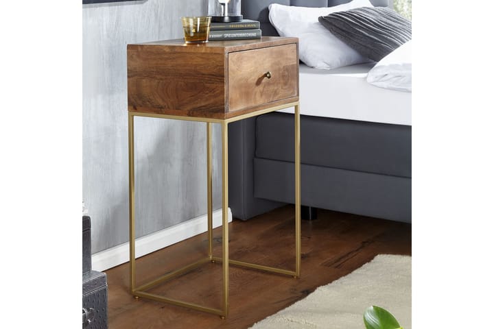 Sängbord Mexus 35 cm Rektangulär - Guld/Brun - Möbler - Bord & matgrupp - Avlastningsbord & sidobord - Sängbord & nattduksbord