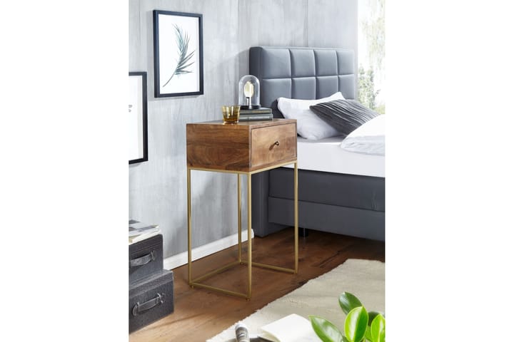 Sängbord Mexus 35 cm Rektangulär - Guld/Brun - Möbler - Bord & matgrupp - Avlastningsbord & sidobord - Sängbord & nattduksbord