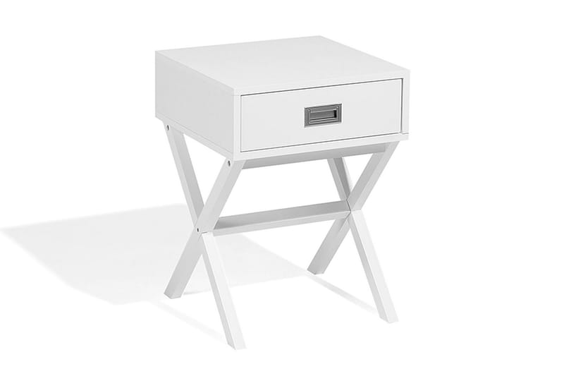 Sängbord Mondariz 40 cm med Förvaring Låda - Vit - Möbler - Bord & matgrupp - Avlastningsbord & sidobord - Sängbord & nattduksbord