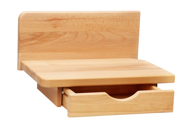 Sängbord Mujo 39 cm Höger Vägghängd med Förvaring Hylla - Trä/Natur - Möbler - Bord & matgrupp - Avlastningsbord & sidobord - Sängbord & nattduksbord