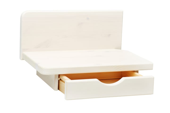 Sängbord Mujo 39 cm Höger Vägghängd med Förvaring Hylla - Vit - Möbler - Bord & matgrupp - Avlastningsbord & sidobord - Sängbord & nattduksbord