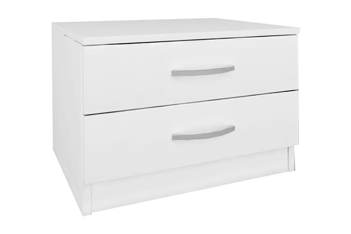 Sängbord Nicrone 55 cm med Förvaring 2 Lådor - Vit - Möbler - Bord & matgrupp - Avlastningsbord & sidobord - Sängbord & nattduksbord