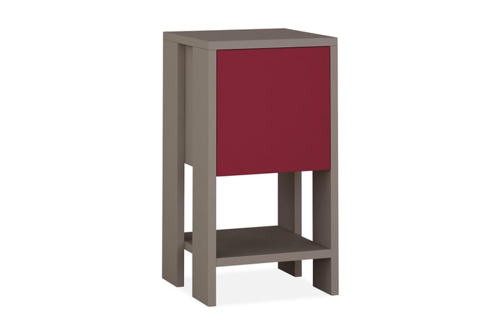 Sängbord Rodger 30 cm med Förvaring Hylla + Lucka - Trä/Röd - Möbler - Bord & matgrupp - Avlastningsbord & sidobord - Sängbord & nattduksbord