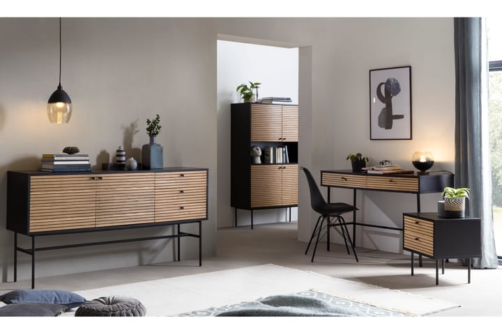 Sängbord Saybrook 50x40 cm - Svart/Ekfaner - Möbler - Bord & matgrupp - Avlastningsbord & sidobord - Sängbord & nattduksbord
