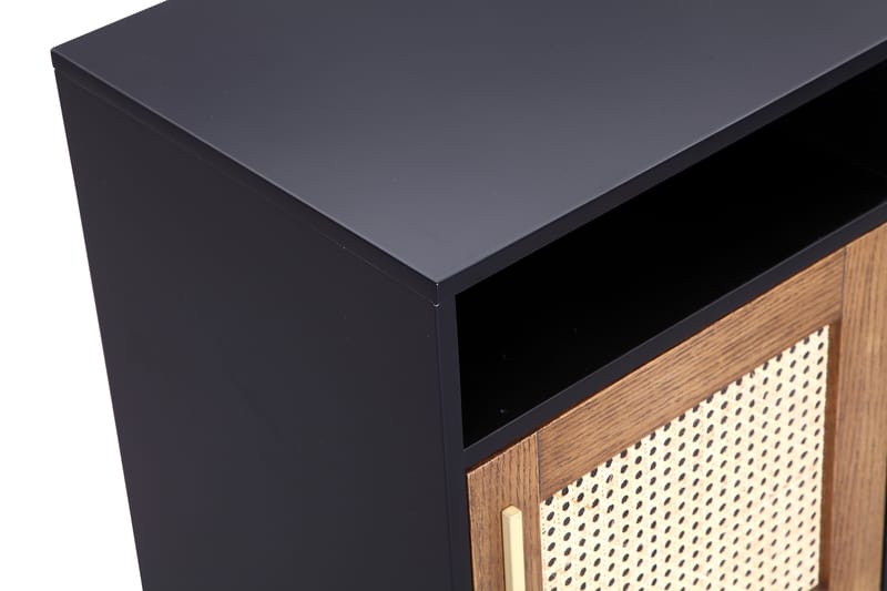 Sängbord Shanell 45 cm med Förvaring Hylla + Skåp - Brun - Möbler - Bord & matgrupp - Avlastningsbord & sidobord - Sängbord & nattduksbord