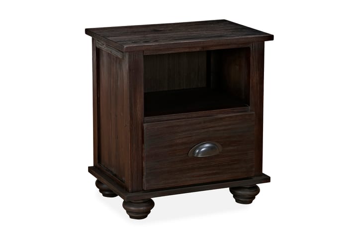 Sängbord Suzon 54 cm med Förvaring Låda + Hylla - Brun - Möbler - Bord & matgrupp - Avlastningsbord & sidobord - Sängbord & nattduksbord