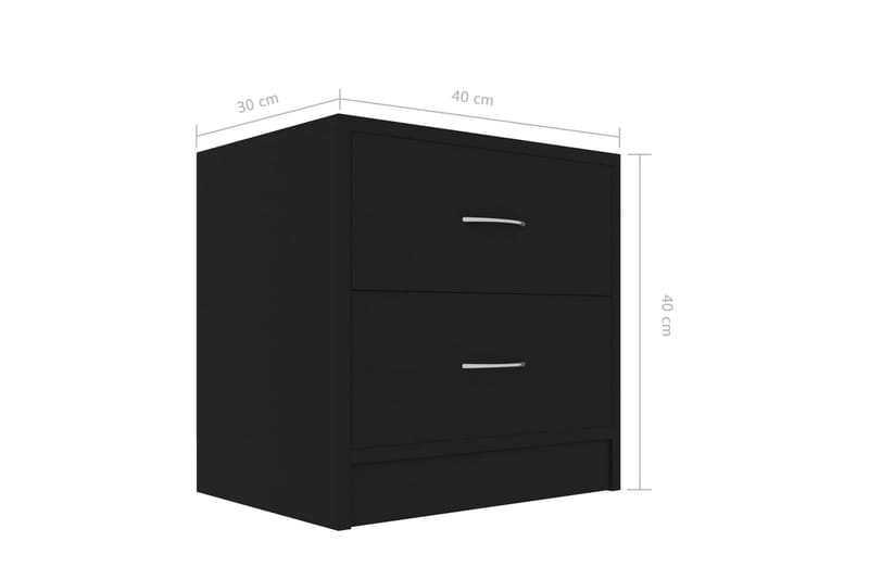 Sängbord svart 40x30x40 cm spånskiva - Svart - Möbler - Bord & matgrupp - Avlastningsbord & sidobord - Sängbord & nattduksbord