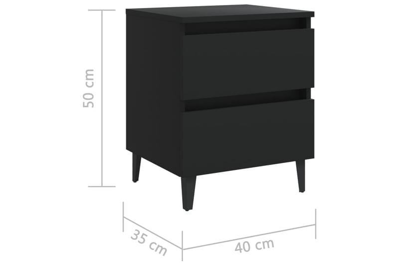Sängbord svart 40x35x50 cm spånskiva - Svart - Möbler - Bord & matgrupp - Avlastningsbord & sidobord - Sängbord & nattduksbord