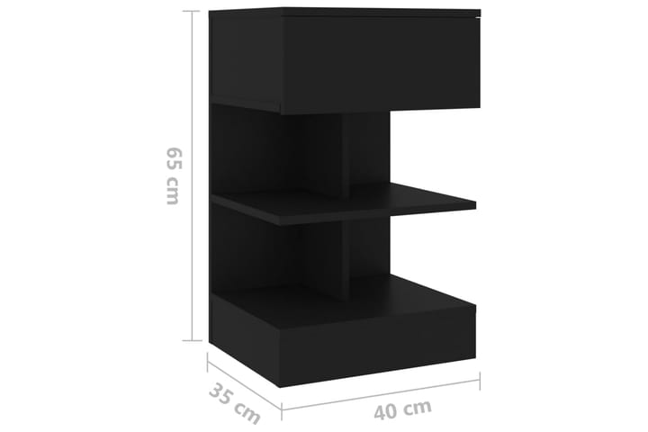Sängbord svart 40x35x65 cm spånskiva - Svart - Möbler - Bord & matgrupp - Avlastningsbord & sidobord - Sängbord & nattduksbord