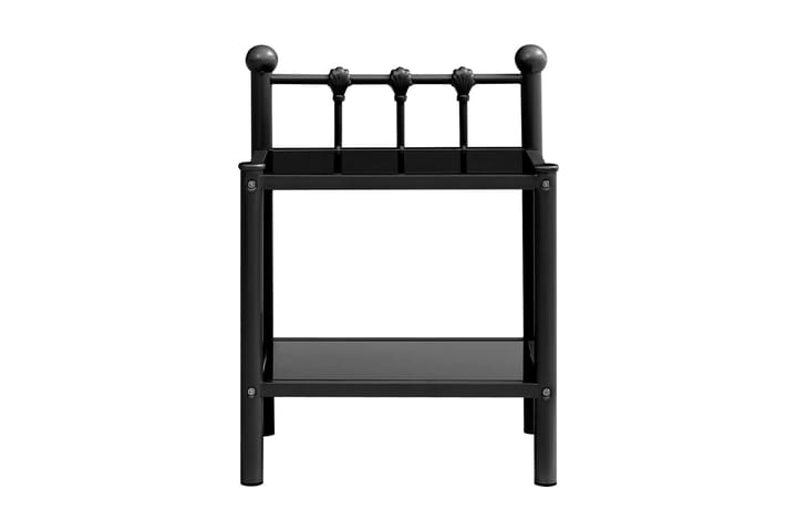 Sängbord svart 45x34x60,5 cm metall och glas - Svart - Möbler - Bord & matgrupp - Avlastningsbord & sidobord - Sängbord & nattduksbord