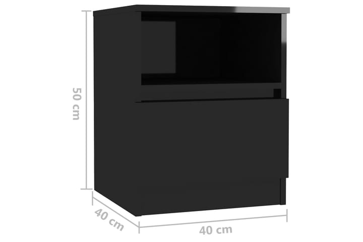 Sängbord svart högglans 40x40x50 cm spånskiva - Svart - Möbler - Bord & matgrupp - Avlastningsbord & sidobord - Sängbord & nattduksbord