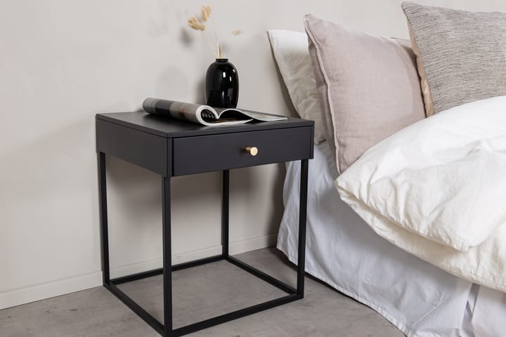 Sängbord Tamarie 43 cm med Förvaring Låda - Svart - Möbler - Bord & matgrupp - Avlastningsbord & sidobord - Sängbord & nattduksbord