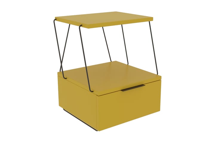 Sängbord Tekoba 42x41 cm - Gul - Möbler - Bord & matgrupp - Avlastningsbord & sidobord - Sängbord & nattduksbord