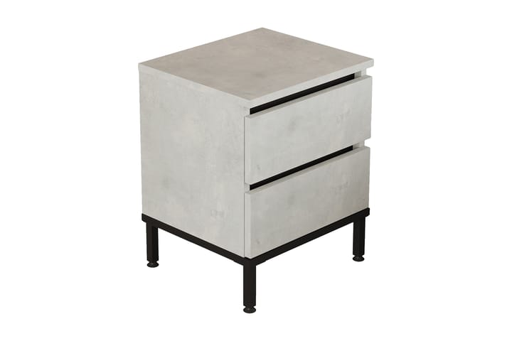 Sängbord Troter 40 cm 2 Skåp - Grå/Svart - Möbler - Bord & matgrupp - Avlastningsbord & sidobord - Sängbord & nattduksbord