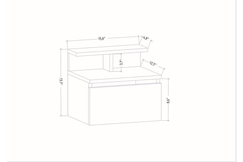 Sängbord Urgby 39,8x35 cm - Antracit - Möbler - Bord & matgrupp - Avlastningsbord & sidobord - Sängbord & nattduksbord