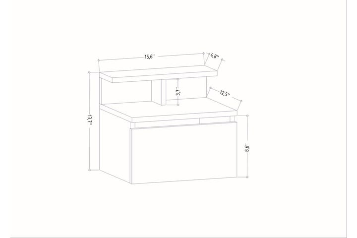 Sängbord Urgby 39,8x35 cm - Brun - Möbler - Bord & matgrupp - Avlastningsbord & sidobord - Sängbord & nattduksbord