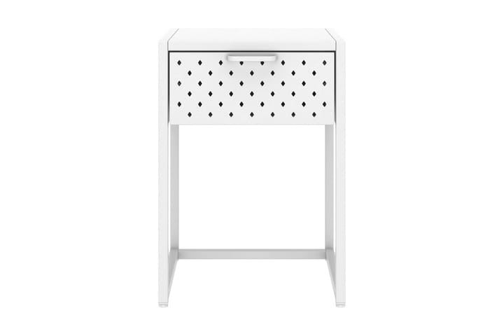 Sängbord vit 35x35x54 cm stål - Vit - Möbler - Bord & matgrupp - Avlastningsbord & sidobord - Sängbord & nattduksbord