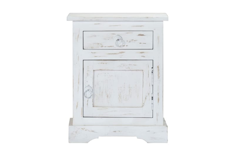 Sängbord vit 40x30x50 cm massivt mangoträ - Vit - Möbler - Bord & matgrupp - Avlastningsbord & sidobord - Sängbord & nattduksbord