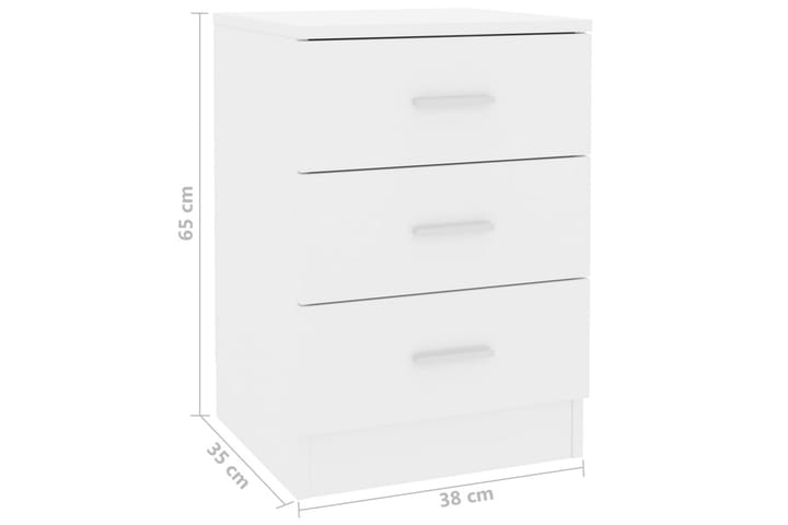 Sängbord vit högglans 38x35x56 cm spånskiva - Vit - Möbler - Bord & matgrupp - Avlastningsbord & sidobord - Sängbord & nattduksbord