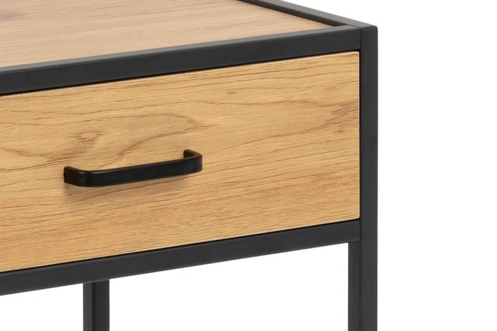 Sängbord Walmon 35 cm med Förvaring Låda + Hylla - Brun/Svart - Möbler - Bord & matgrupp - Avlastningsbord & sidobord - Sängbord & nattduksbord