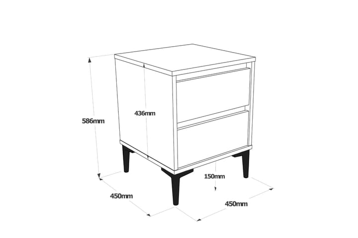 Sängbord Zakkum 45x58,6 cm - Brun - Möbler - Bord & matgrupp - Avlastningsbord & sidobord - Sängbord & nattduksbord