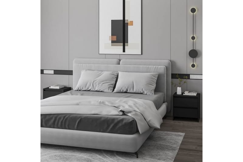 Sängskåp svart 2 st 45x34,5x44,5 cm spånskiva - Svart - Möbler - Bord & matgrupp - Avlastningsbord & sidobord - Sängbord & nattduksbord