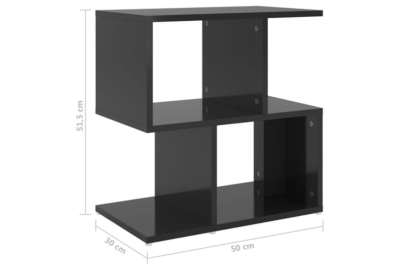 Sidoskåp svart högglans 50x30x51,5 cm spånskiva - Svart - Möbler - Bord & matgrupp - Avlastningsbord & sidobord - Sängbord & nattduksbord