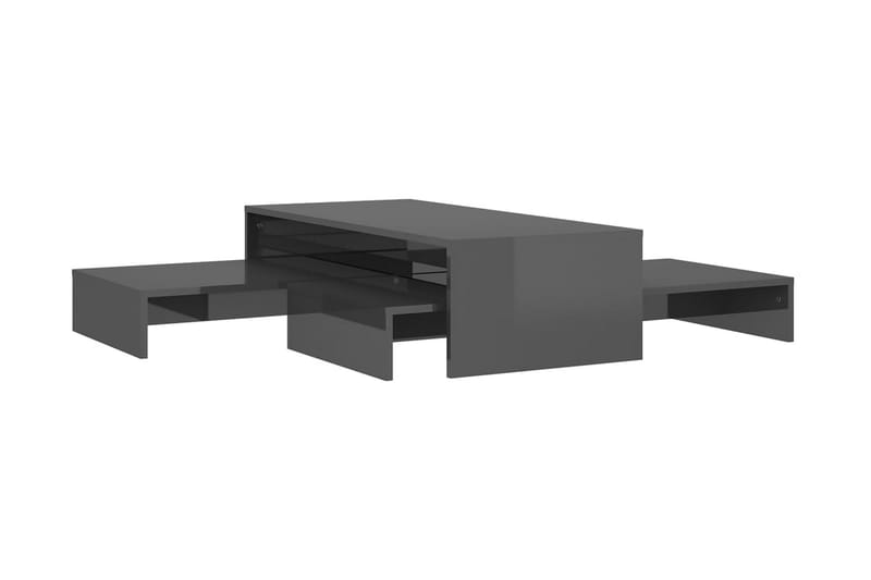 Satsbord grå högglans 100x100x26,5 cm - Grå - Möbler - Soffa - Soffgrupp