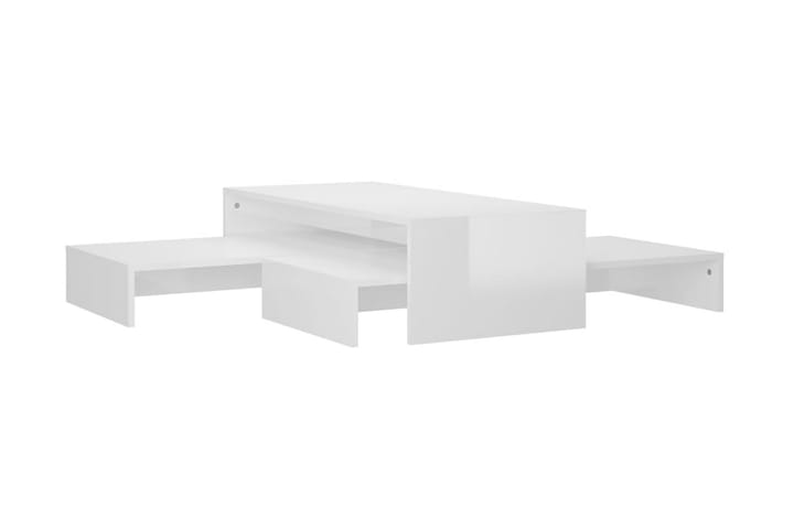 Satsbord vit högglans 100x100x26,5 cm - Vit - Möbler - Bord & matgrupp - Soffbord