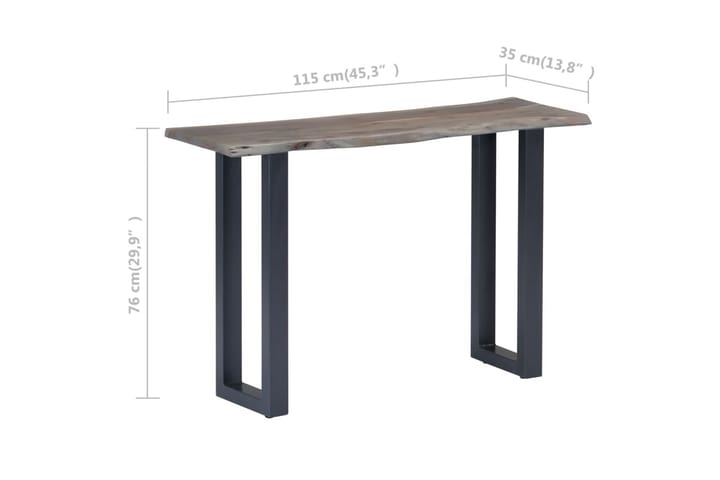 Konsolbord grå 115x35x76 cm massivt akaciaträ och järn - Grå - Möbler - Bord & matgrupp - Avlastningsbord & sidobord
